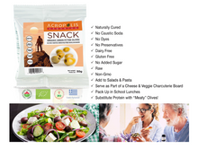 Load image into Gallery viewer, Organic Green Pitted Olives Snack Pack – 12-Pack