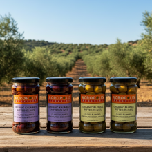 Load image into Gallery viewer, Organic Kalamata & Green Pitted Olives in Brine, 315 mL, 4 Jars