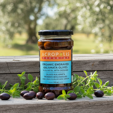 Load image into Gallery viewer, Organic Engraved Kalamata Olives in Olive Oil with Oregano, 315 mL