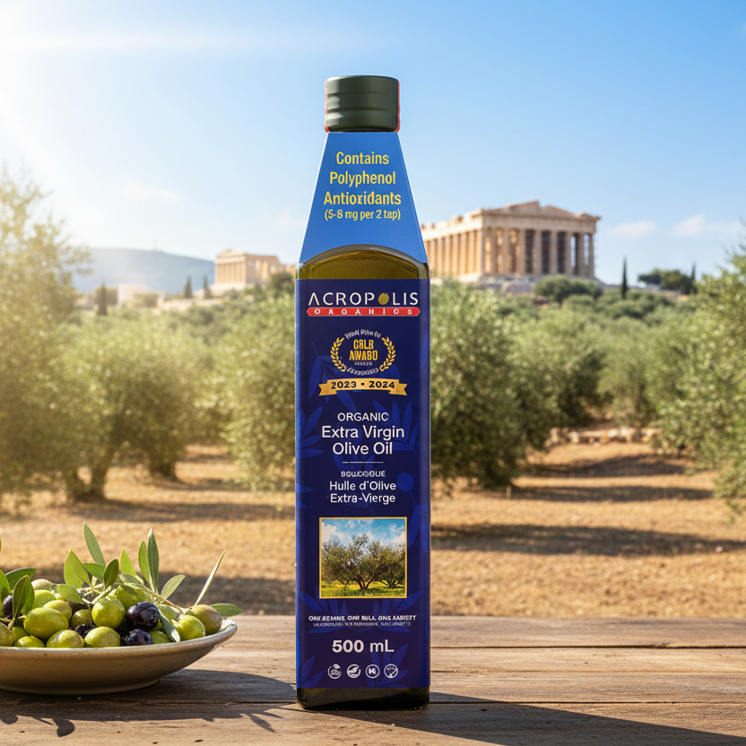 Certified Organic Extra Virgin Olive Oil, 500mL – Acropolis Organics