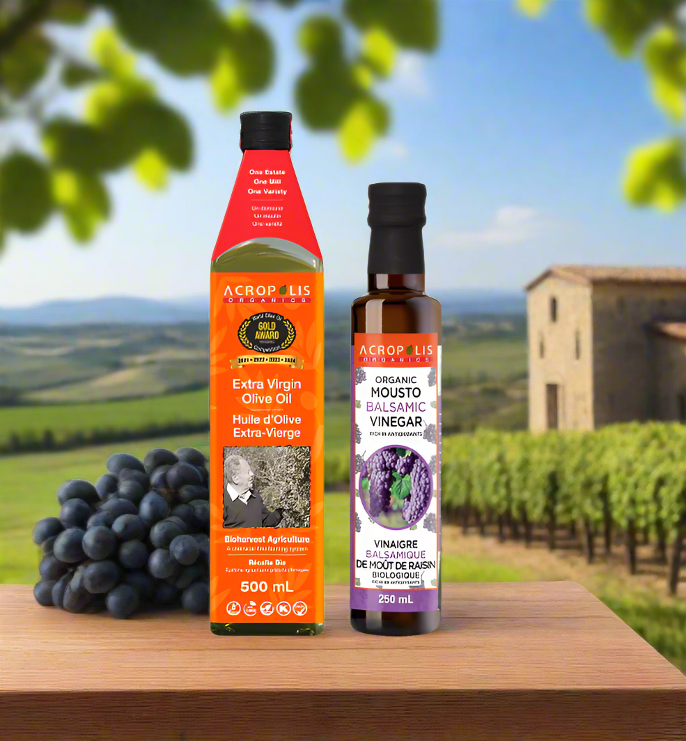 Bio-Harvest Extra Virgin Olive Oil - 500ml & Mousto Balsamic Vinegar - 250ml