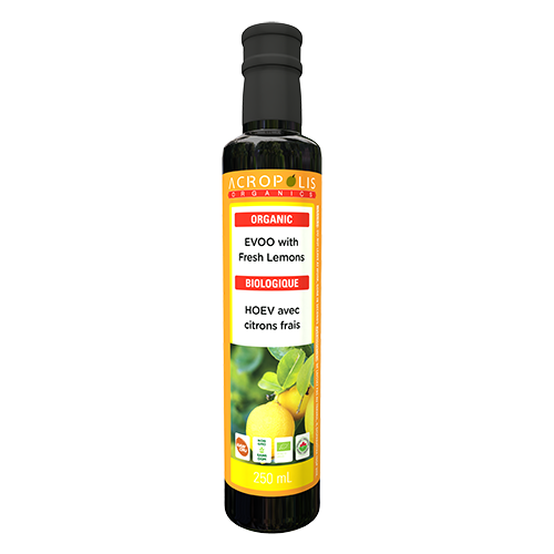 Organic Extra Virgin Olive Oil with Fresh Lemons, 250 mL