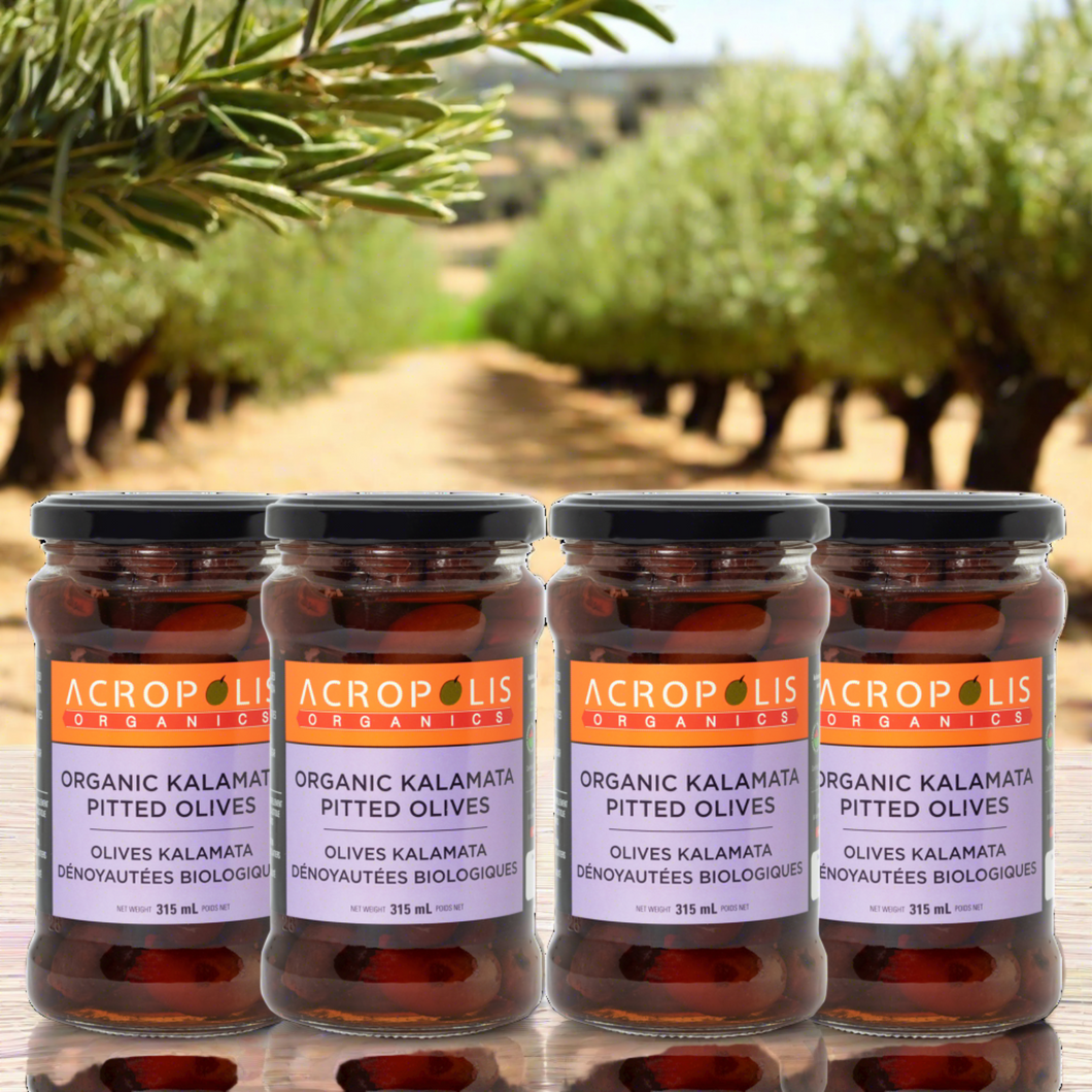 Organic Pitted Kalamata Olives in Brine, 315 mL (4 jars)